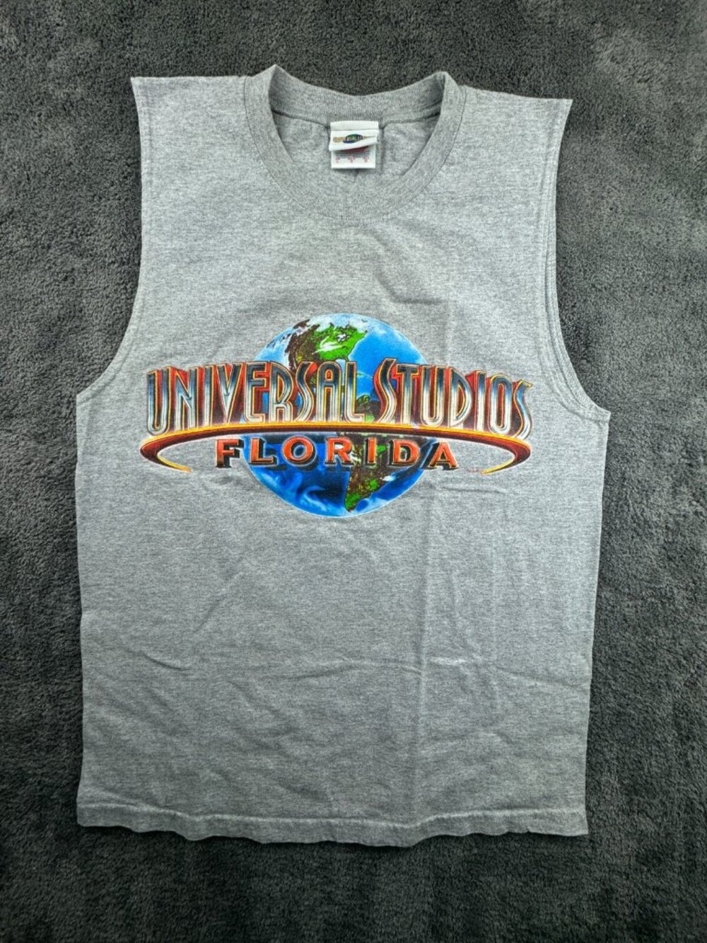 VTG NOS Universal Studios Florida Tank Top Gray Amusement Park Large Alstyle